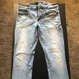 Express men’s light wash skinny jeans